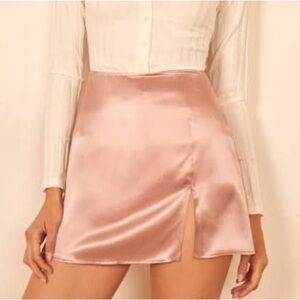 Reformation Robbie Silk Skirt in Blush - Size 2